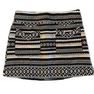 Altar'd State Women's Medium Black & Beige Sweater Skirt Boho Romantic OnTrend